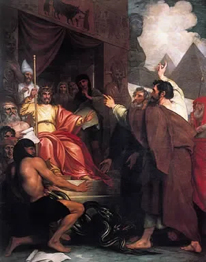 Moses and Aaron before Pharaoh, by Benjamin West (Image Source: WikiMedia Commons)
